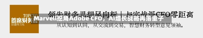 Marvell挖角Adobe CFO，AI增长战略再落重子-第2张图片