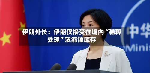 伊朗外长：伊朗仅接受在境内“稀释处理	”浓缩铀库存-第3张图片