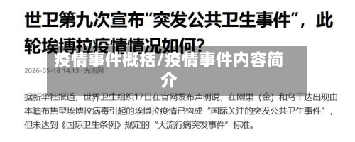 疫情事件概括/疫情事件内容简介-第2张图片