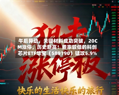 午后异动，关键材料成功突破	，20CM涨停，历史新高！费率较低的科创芯片ETF华宝（589190）猛攻5.9%-第3张图片