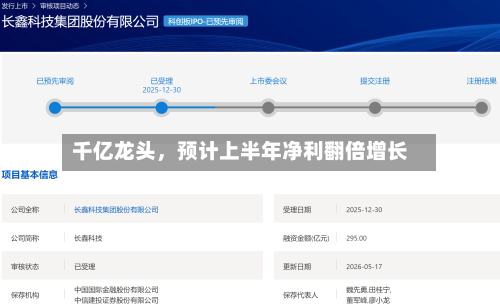 千亿龙头，预计上半年净利翻倍增长-第2张图片