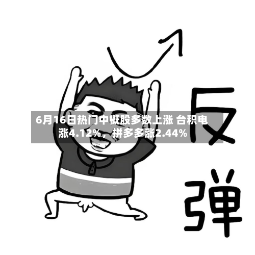 6月16日热门中概股多数上涨 台积电涨4.12%，拼多多涨2.44%
