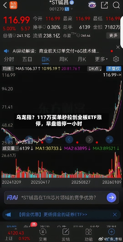 乌龙指？117万买单秒拉创业板ETF涨停，早盘临停一小时-第3张图片
