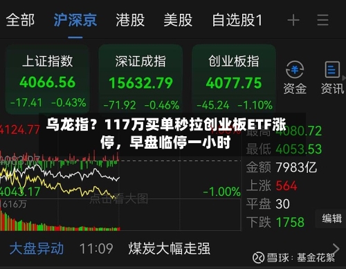 乌龙指？117万买单秒拉创业板ETF涨停，早盘临停一小时-第2张图片