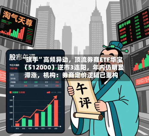“旗手”高频异动，顶流券商ETF华宝（512000）逆市3连阳，年内仍明显滞涨，机构：券商定价逻辑已重构