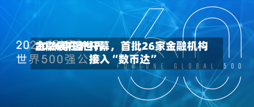 2026中国世界金融展在沪开幕，首批26家金融机构接入“数币达	”-第2张图片