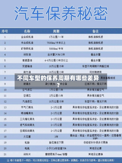 不同车型的保养周期有哪些差异？