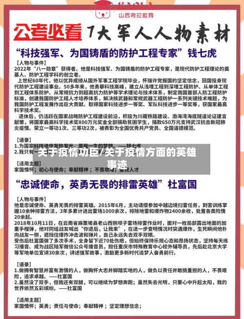 关于疫情功臣/关于疫情方面的英雄事迹