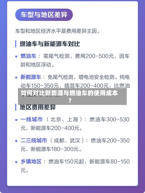 如何对比新能源与燃油车的使用成本？