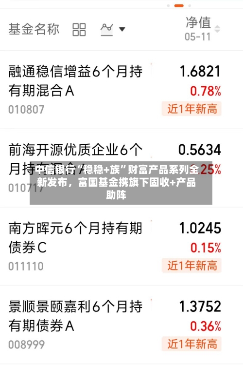 中信银行“稳稳+族”财富产品系列全新发布	，富国基金携旗下固收+产品助阵-第2张图片