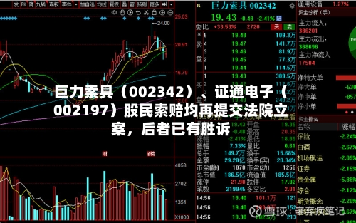 巨力索具（002342）	、证通电子（002197）股民索赔均再提交法院立案，后者已有胜诉-第2张图片