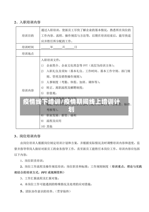 疫情线下培训/疫情期间线上培训计划-第2张图片