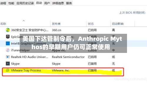 美国下达管制令后，Anthropic Mythos的早期用户仍可正常使用