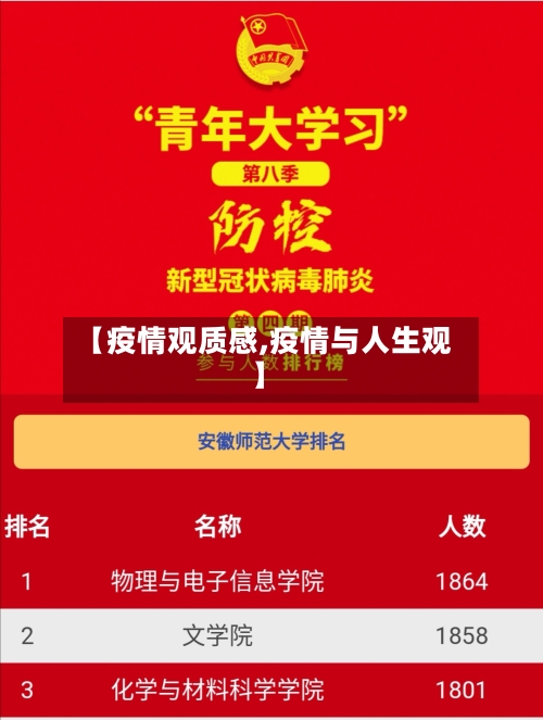 【疫情观质感,疫情与人生观】