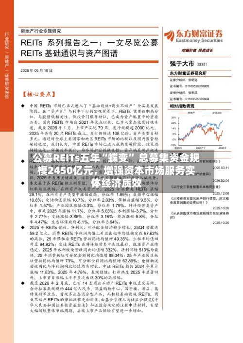 公募REITs五年“蝶变” 总募集资金规模2450亿元，增强资本市场服务实体经济质效-第3张图片