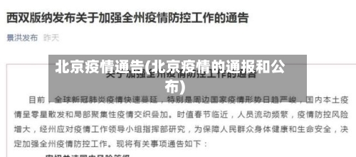 北京疫情通告(北京疫情的通报和公布)-第3张图片