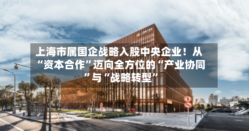 上海市属国企战略入股中央企业！从“资本合作	”迈向全方位的“产业协同”与“战略转型”-第2张图片