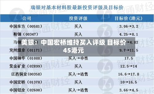 美银:中国宏桥维持买入评级 目标价45港元-第2张图片