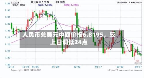 人民币兑美元中间价报6.8195，较上日调低24点