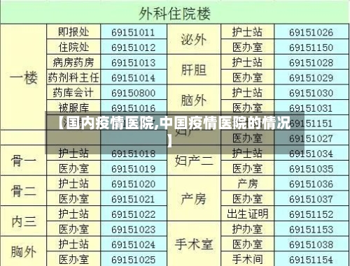 【国内疫情医院,中国疫情医院的情况】