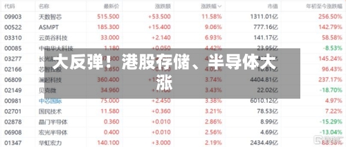 大反弹！港股存储、半导体大涨-第3张图片