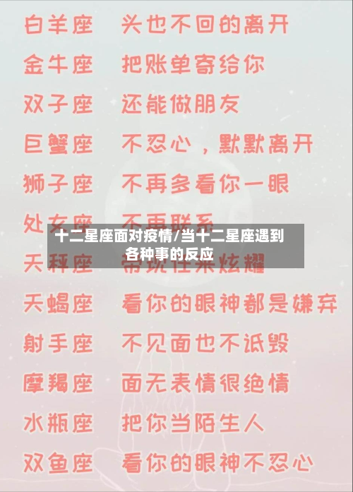 十二星座面对疫情/当十二星座遇到各种事的反应-第2张图片