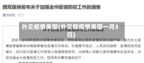 外交疫情美国(外交部疫情美国一月3日)