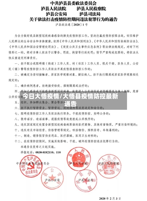 今日大悟疫情/大悟县疫情防控最新通告-第2张图片
