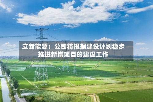 立新能源：公司将根据建设计划稳步推进新增项目的建设工作-第2张图片
