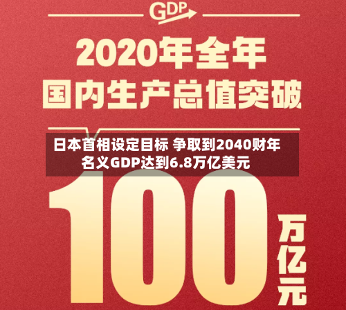日本首相设定目标 争取到2040财年名义GDP达到6.8万亿美元