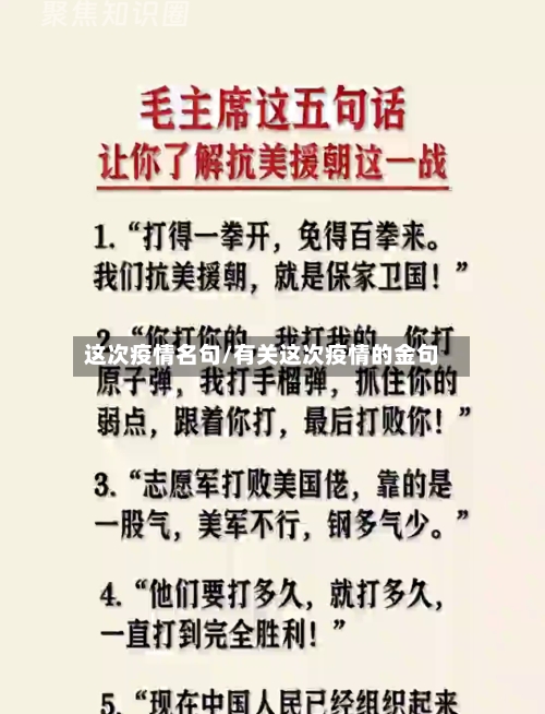 这次疫情名句/有关这次疫情的金句