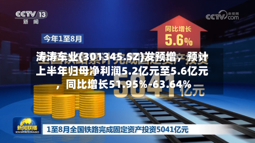 涛涛车业(301345.SZ)发预增，预计上半年归母净利润5.2亿元至5.6亿元，同比增长51.95%-63.64%-第2张图片