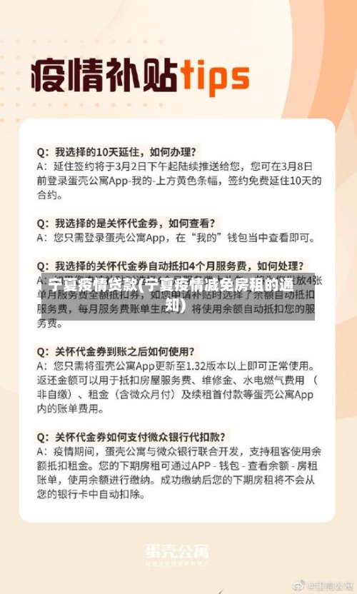 宁夏疫情贷款(宁夏疫情减免房租的通知)-第2张图片