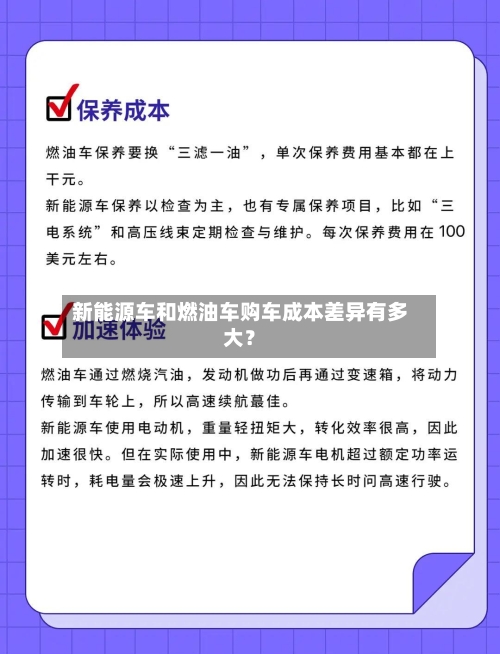 新能源车和燃油车购车成本差异有多大？-第2张图片