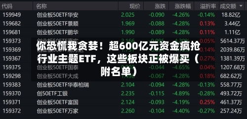 你恐慌我贪婪！超600亿元资金疯抢行业主题ETF，这些板块正被爆买（附名单）-第2张图片