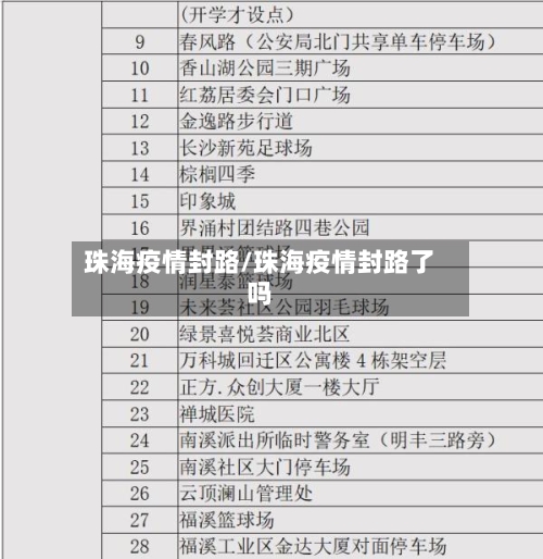 珠海疫情封路/珠海疫情封路了吗-第3张图片