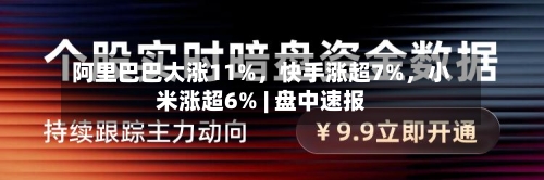 阿里巴巴大涨11%，快手涨超7%，小米涨超6% | 盘中速报-第2张图片