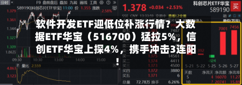 软件开发ETF迎低位补涨行情？大数据ETF华宝（516700）猛拉5%，信创ETF华宝上探4%，携手冲击3连阳！
