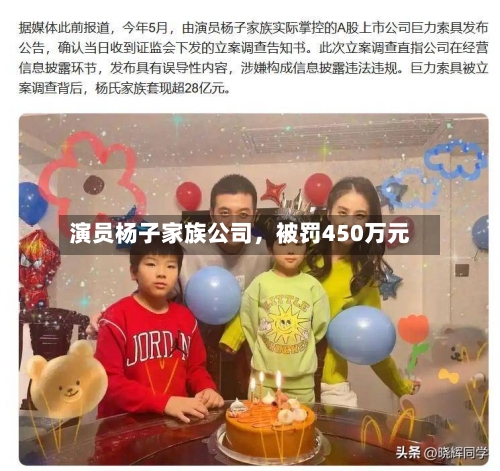 演员杨子家族公司，被罚450万元-第2张图片