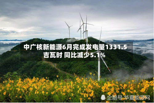 中广核新能源6月完成发电量1331.5吉瓦时 同比减少5.1%