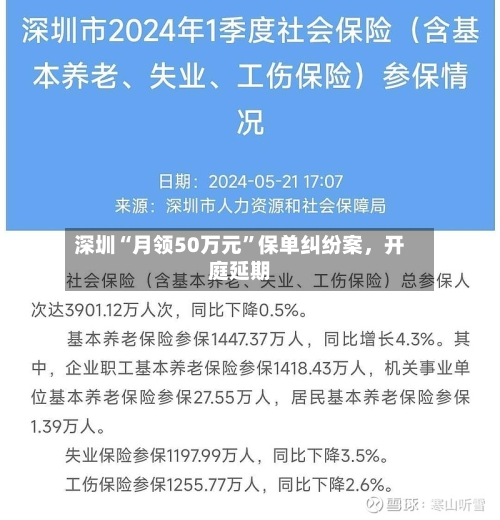 深圳“月领50万元	”保单纠纷案，开庭延期-第2张图片