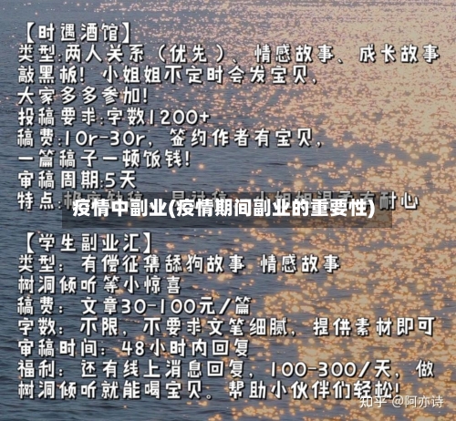 疫情中副业(疫情期间副业的重要性)
