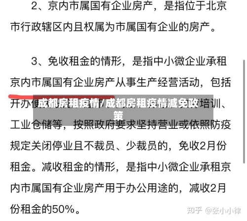 成都房租疫情/成都房租疫情减免政策