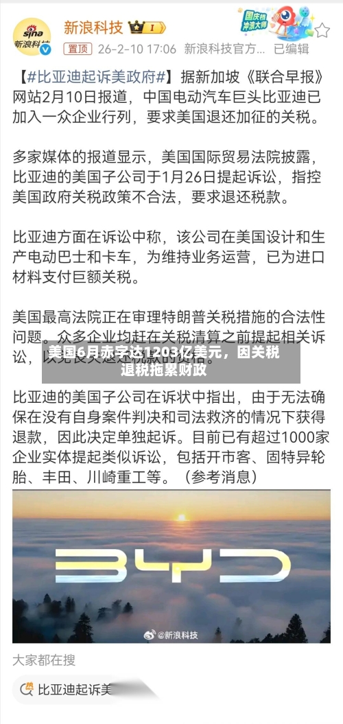 美国6月赤字达1203亿美元	，因关税退税拖累财政-第2张图片
