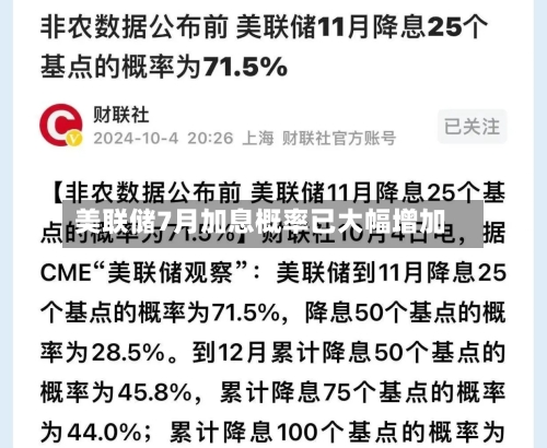 美联储7月加息概率已大幅增加-第2张图片