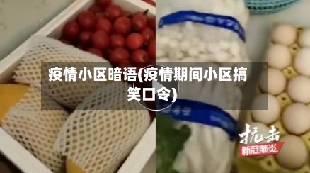 疫情小区暗语(疫情期间小区搞笑口令)-第2张图片