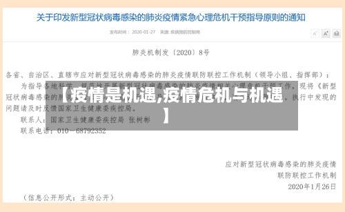 【疫情是机遇,疫情危机与机遇】