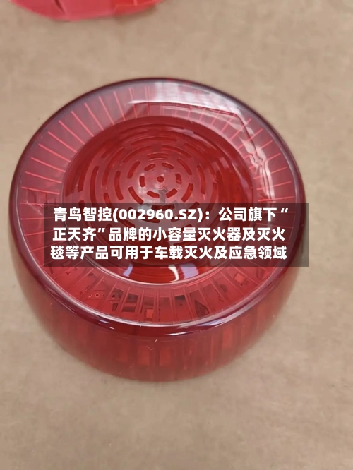青鸟智控(002960.SZ)：公司旗下“正天齐”品牌的小容量灭火器及灭火毯等产品可用于车载灭火及应急领域