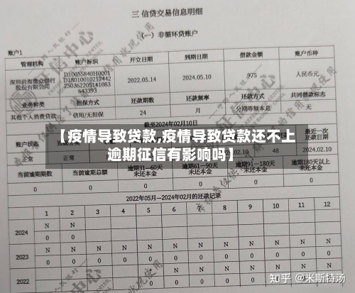 【疫情导致贷款,疫情导致贷款还不上逾期征信有影响吗】-第3张图片
