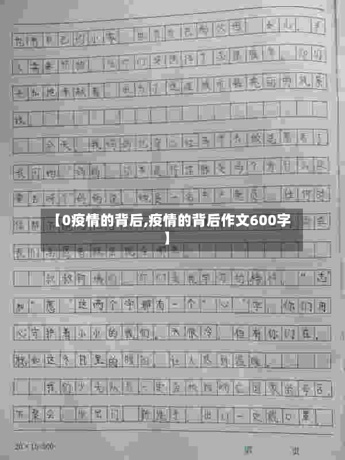【0疫情的背后,疫情的背后作文600字】